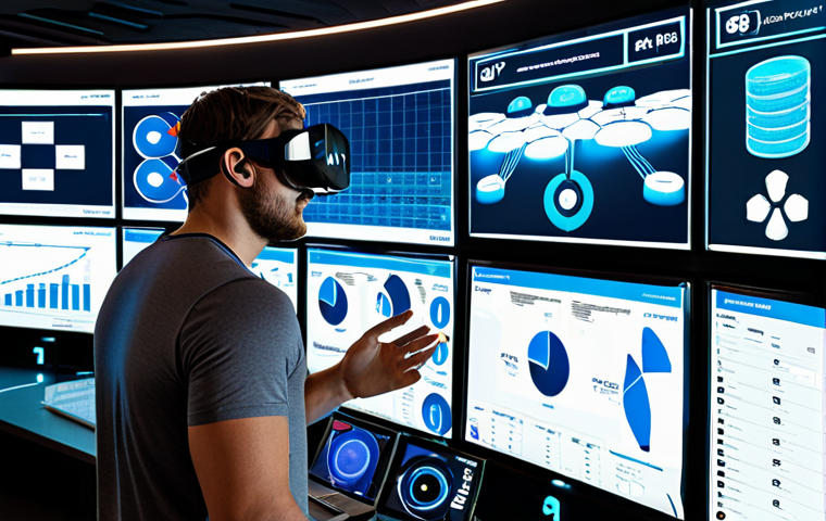**Image Prompt 1 (Data & Technology):**
    A futuristic sports marketing office or stadium control room, bustling with activity. Central to the image is a large, interactive screen displaying complex sports data visualizations, AI-driven fan behavior predictions, and personalized content delivery metrics. In the background, diverse fans are seen engaging with sports content on various devices, from VR headsets to smartwatches, showcasing tailored experiences and Web3 integrations like NFTs or virtual fan zones. The aesthetic should be clean, high-tech, and vibrant, emphasizing the intersection of data, AI, and fan engagement.